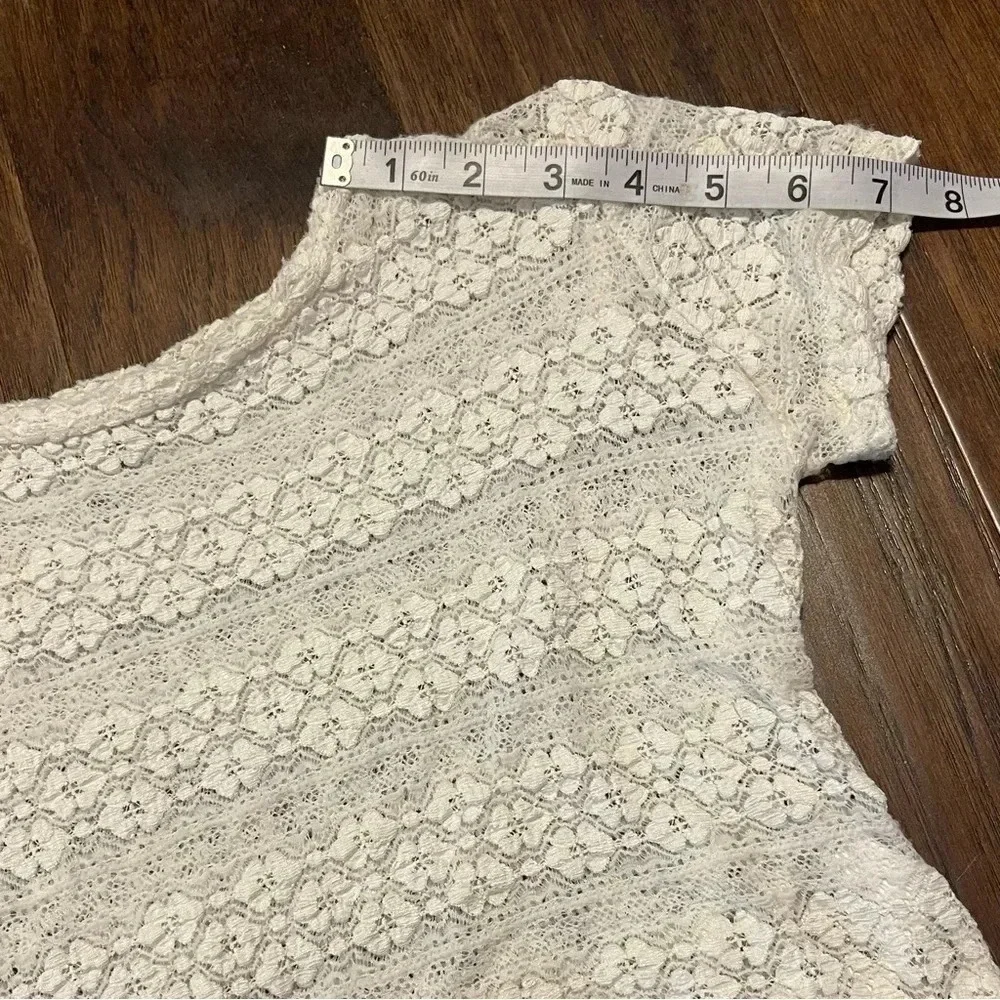 American Eagle Outfitters White Crochet Coquette Lace Blouse - Picture 5 of 9